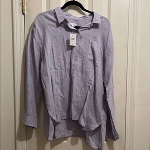 J.Jill Lavender Linen shirt NWT Large